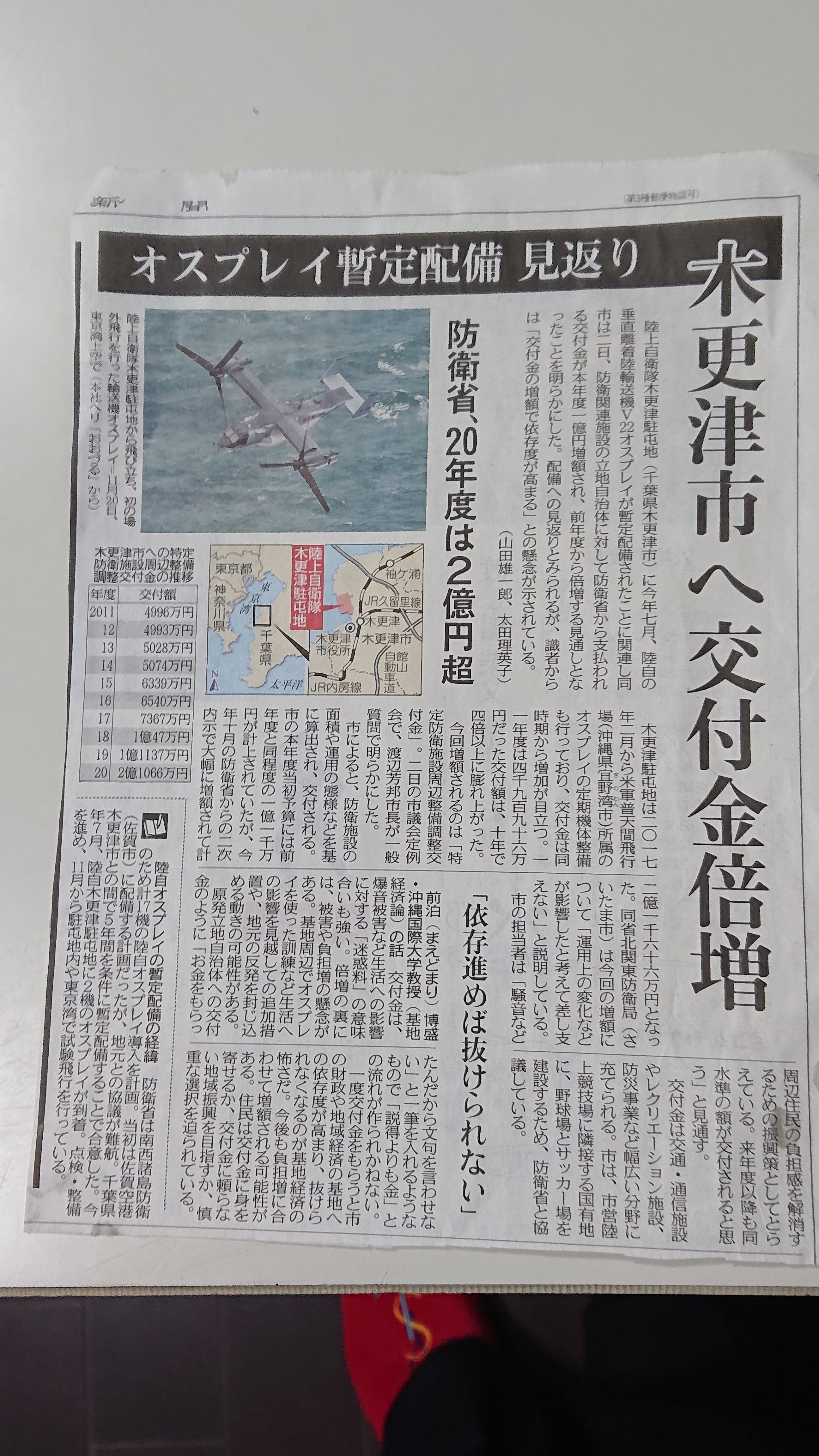 特定防衛施設周辺整備調整交付金が増額: 田中のりこのブログ 特定防衛施設周辺整備調整交付金が増額: 田中のりこのブログ